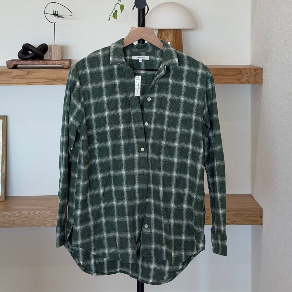 NWT Madewell Oversized Ex-Boyfriend Shirt - Marled Simply Sage - XS